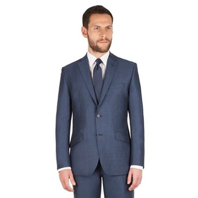J by Jasper Conran J by Jasper Conran Dark blue 2 button front tailored fit summer suit jacket